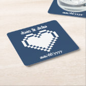 Unsere 8-Bit-Herzen in Navy Paper Untersetzer (angewinkelt)