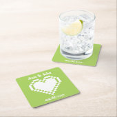 Unsere 8-Bit-Herzen in Peridot Paper Untersetzer (Vor Ort)