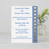 Unsere 8-Bit Herzen in Periwinkle Foil Einladung (Stehend vorne)