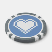 Unsere 8-Bit-Herzen in Periwinkle Pokerchips (Einzeln)