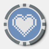Unsere 8-Bit-Herzen in Periwinkle Pokerchips (Vorderseite)