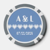 Unsere 8-Bit-Herzen in Periwinkle Pokerchips (Rückseite)