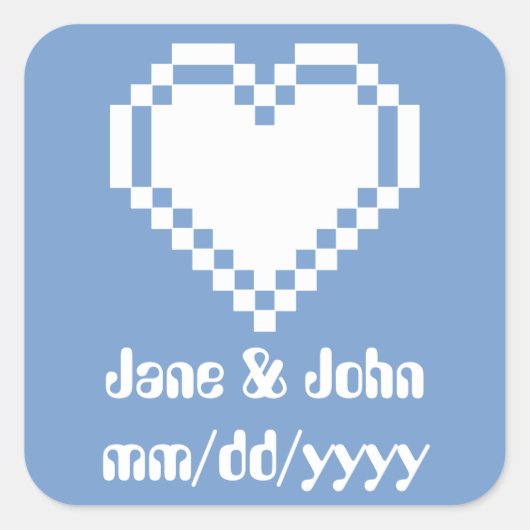 Unsere 8-Bit-Herzen in Periwinkle Sticker (Vorderseite)