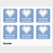 Unsere 8-Bit-Herzen in Periwinkle Sticker (Blatt)