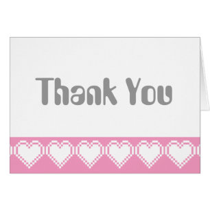 Unsere 8-Bit-Herzen in Petal Pink Danke-Karte