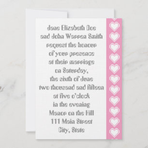 Unsere 8-Bit-Herzen in Petal Pink Einladung Hochze