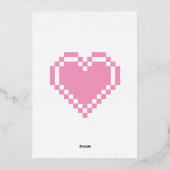 Unsere 8-Bit-Herzen in Petal Pink Foil Einladung (Rückseite)