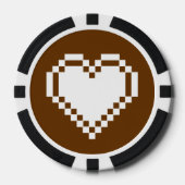 Unsere 8-Bit-Herzen in Schokolade Pokerchips (Vorderseite)