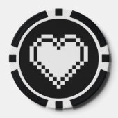 Unsere 8-Bit-Herzen in Schwarz Pokerchips (Vorderseite)