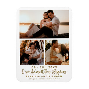 Unsere Abenteuer Beginnen Hochzeit Save The Date 3 Magnet