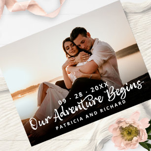 Unsere Abenteuer Beginnen Hochzeit Speichern Sie D Postkarte