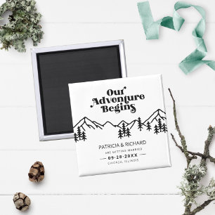 Unsere Abenteuer Beginnen Outdoor-Hochzeit Termin  Magnet