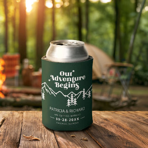 Unsere Abenteuer Beginnen Waldgrün Save the Date Dosenkühler