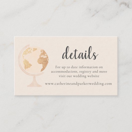 Unsere Adventure World Globe Map Travel Gold Weddi Begleitkarte (Vorderseite)