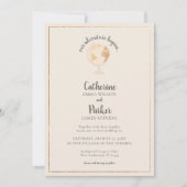 Unsere Adventure World Globe Map Travel Gold Weddi Einladung (Vorderseite)