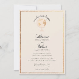 Unsere Adventure World Globe Map Travel Gold Weddi Einladung