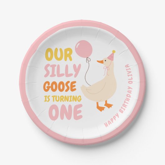 Unsere Alberne Gans verwandelt sich in eine | Bunt Pappteller (Vorderseite)