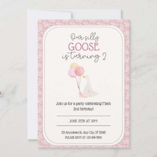 Unsere Alberne Gänsegeburtseinladung Einladung (Vorderseite)