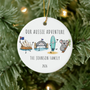 Unsere australische Abenteuerfamilie Australien Keramik Ornament