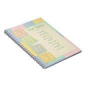 Unsere Baby Pastel Alphabet Blocks Custom Notebook Notizblock (Rechte Seite)