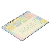Unsere Baby Pastel Alphabet Blocks Custom Notebook Notizblock (Linke Seite)
