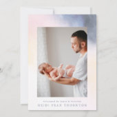 unsere Babygeburt mit Regenbogen-Foto Ankündigung (Rückseite)