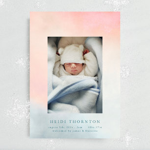 unsere Babygeburt mit Regenbogen-Foto Ankündigung