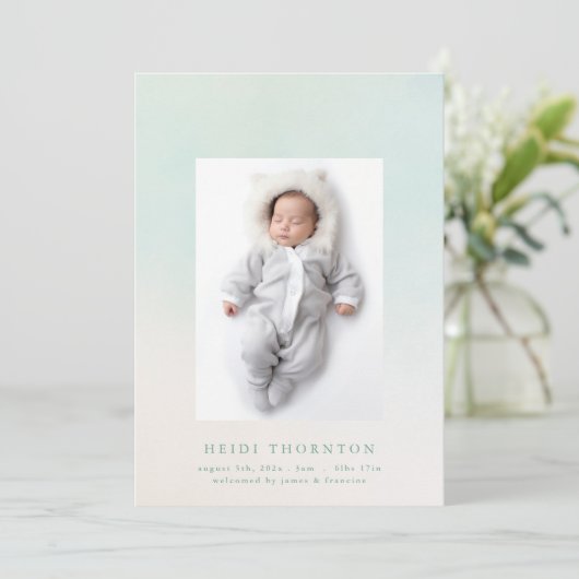 unsere Babygeburt mit Regenbogen-Foto Ankündigung (Stehend Vorderseite)