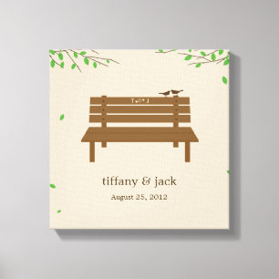 Unsere Bank ist überspannt und bietet Kunst und Ku Leinwanddruck