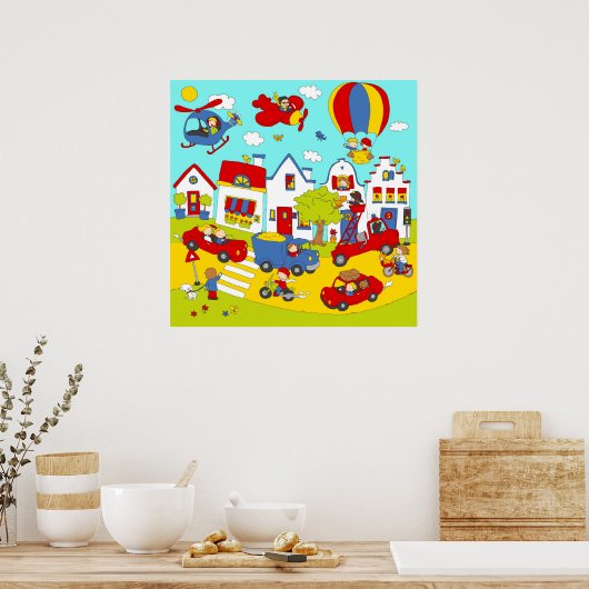 Unsere belebte Straße Poster (Küche)