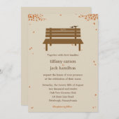 Unsere Bench Hochzeit im Herbst Einladung (Vorne/Hinten)