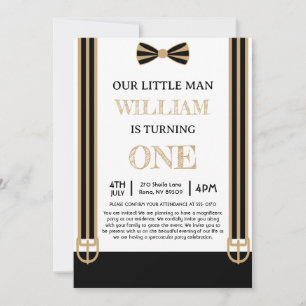 Unsere berüchtigte kleine Mann erste Geburtstagsfe Einladung