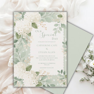 Unsere besonderen weißen Hydrangeen Hochzeit im Vi Einladung