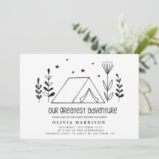 Unsere Beste Adventure Baby-Dusche Einladung (Stehend Vorderseite)