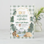 Unsere Beste Adventure Baby Shower Einladung (Stehend Vorderseite)