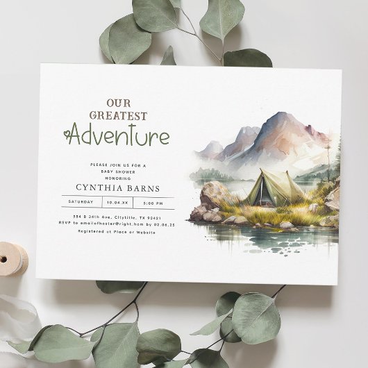 Unsere Beste Adventure Mountains Wild Baby Shower Einladung