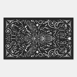 unsere Bienen schützen Rechteckiger Aufkleber