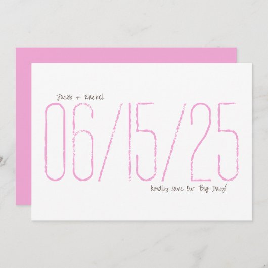 Unsere Big Day Save the Date-Karte Einladung (Vorne/Hinten)