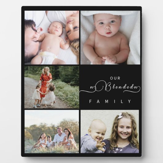 Unsere Blended Family Four Collage Plaque Fotoplatte (Vorderseite)