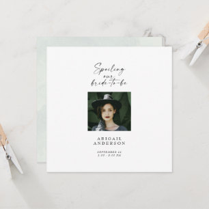 Unsere Braut in spe mit Foto Bridal Square verwöhn Einladung