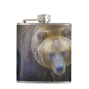 Unsere Brun Grizzly Animal Vie Sauvage Forêt Jungl Flachmann