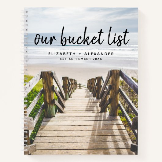 Unsere Bucket List Beach Paare Keepake Journal Notizblock (Vorderseite)