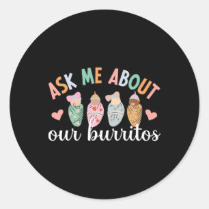 Unsere Burritos Mutter Ba Runder Aufkleber