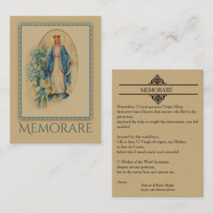 Unsere Dame Anmut Memorare heiliger Karte