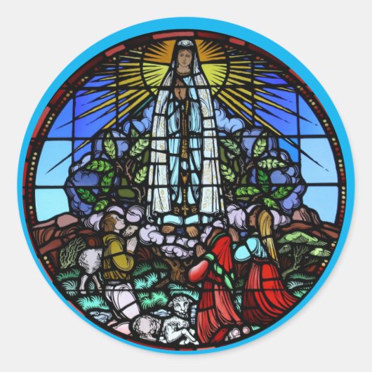 Unsere Dame aus Guadalupe, gestanzter Glasumschlag Runder Aufkleber (Vorderseite)