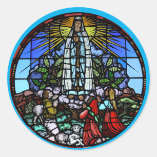 Unsere Dame aus Guadalupe, gestanzter Glasumschlag Runder Aufkleber