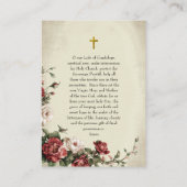 Unsere Dame aus Guadalupe, römisch-katholische Geb Platzkarte (Rückseite)