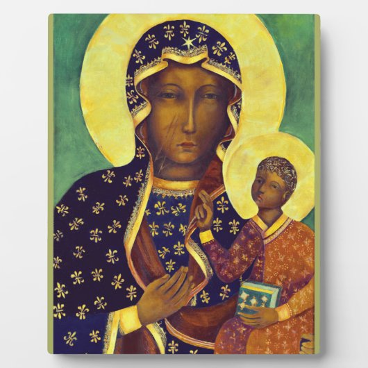 Unsere Dame Czestochowa Black Madonna Poland Icon Fotoplatte (Vorderseite)