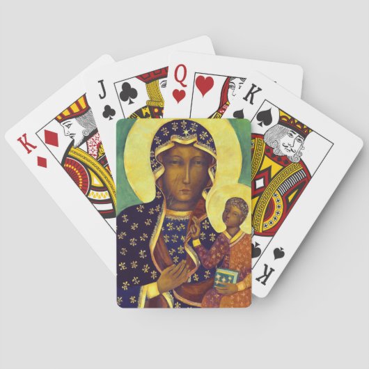 Unsere Dame Czestochowa Black Madonna Poland Icon Spielkarten (Rückseite)