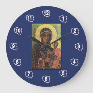 Unsere Dame Czestochowa Große Wanduhr